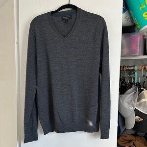 Banana Republic Dark Gray V-Neck Sweater (merino wool)